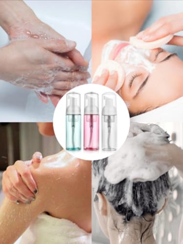3-Pack Foam Pump Bottles, 60ml Travel Size Refillable Soap Dispensers
