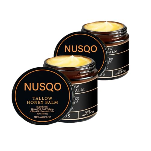 Organic Grass-Fed Beef Tallow Balm with Raw Honey - Moisturizing Cream for Soft, Smooth Skin - Tallow and Honey Balm for Face,Natural Formula for Dry & Sensitive Skin (2)