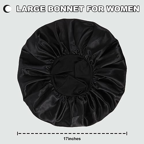 Extra Large Satin Sleep Bonnet for Women & Men, 17 inch