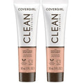 COVERGIRL Clean Invisible Foundation Makeup, Dewy & Glowy Natural Finish, Buildable Coverage, Skin-Like Smooth Look, Vegan, Perfect Beige, 1oz (Pack of 2)