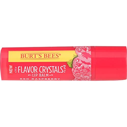 Burt's Bees Flavor Crystals 100% Natural Lip Balm, Red Raspberry with Beeswax & Fruit Extracts - 1 Tube,0.16 ounce