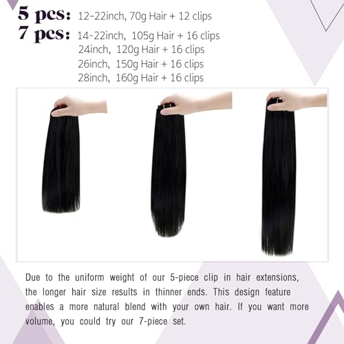 LaaVoo Balayage Clip in Hair Extensions Human Hair Light Brown to Blonde Clip in Hair Extensions Real Human Hair Ombre Real Hair Extensions Clip ins Remy Hair Straight 18 Inch 5pcs/80g