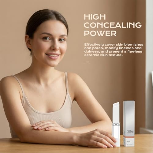 Color Changing Foundation Stick with Brush - Hydrating Makeup for Dark Skin