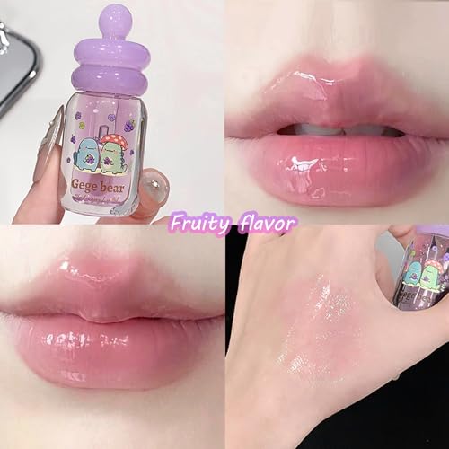 4-Piece Fruit Flavored Lip Gloss Oil Set | Hydrating Honey Pot