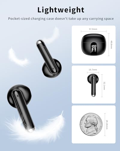 XIAOWTEK Wireless Earbuds with Noise Cancelling Mic - 50H Playtime, Bluetooth 5.4, IP7 Waterproof