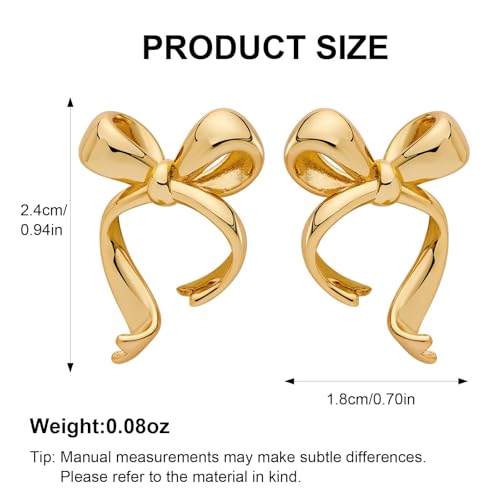 Doubnine BowKnot Gold Stud Earrings for Women