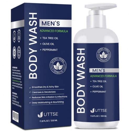 Uttse Tea Tree Peppermint Body Wash for Men 11.8 fl oz / 350 mL