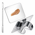 Stainless Steel Makeup Mixing Palette Set with Spatula for Foundation & Nail Art