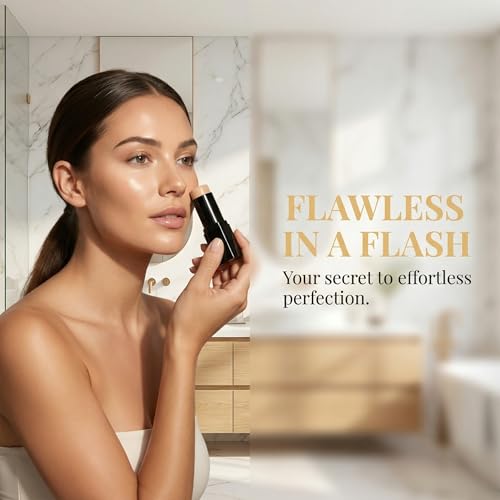 Foundation Stick with Brush - Full Coverage Concealer, Waterproof