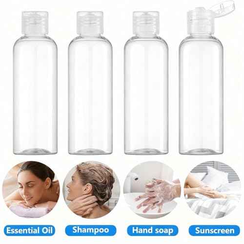 4 Pack 3.4 Oz (100ml) TSA Approved Travel Bottles for Toiletries, Leak Proof Plastic Travel Essentials Accessories with Labels