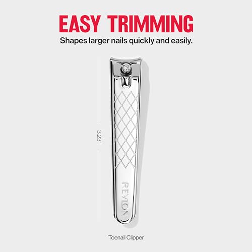 Revlon Toenail Clipper - Silver, 1 Count - Curved Blade Nail Tool with Lifetime Guarantee