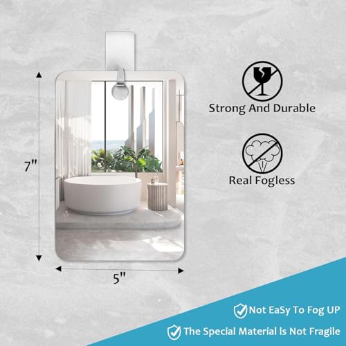 Fogless Shower Mirror for Shaving & Makeup, 7x5 Anti-Fog