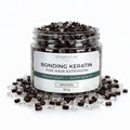 Keratin Beads for Hair Extensions & Re-Tipping - Italian Formula, 1.8 Oz Brown & Clear Variation