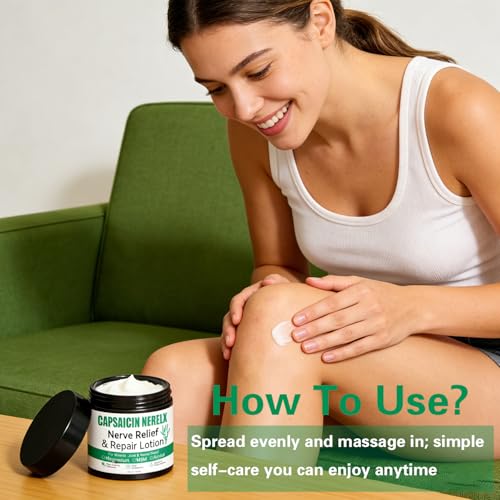 Capsaicin Nerelx Nerve Cream for Neuropathy,Neuropathy Lotion,Natural Soothing For Joint,Daily Nourishment for forKnee,Hands,Feet & Legs,Non-Greasy Formula,Fast Absorption,4 fl oz