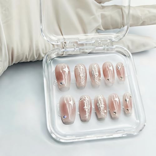 14-Pack Press On Nail Storage Boxes with 60 Adhesive Tapes