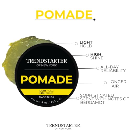 TRENDSTARTER Classic Pomade 4oz - Light Hold, High Shine, Water-Based