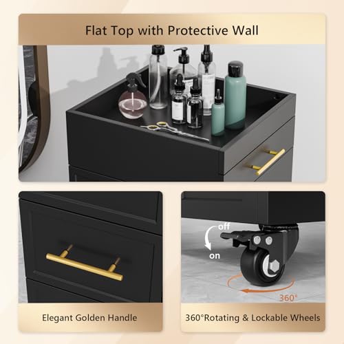 OmySalon Salon Trolley Cart with 5 Drawers & Tool Holders