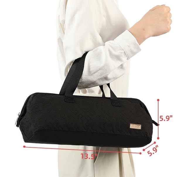 NISHEL Hair Tools Travel Carrying Bag, Portable Hair Air Wrap Dryer Case, Hair Dryer/Curling Iron/Airstraight Attachment Organizer, Black