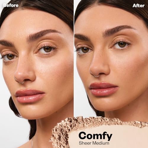 Kosas Cloud Set Face Setting Powder - Smoothing Shine Control, Soft, Sheer Translucent Makeup Finish, Portable & Long-Lasting Loose Pressed Baking Powder - Comfy (Sheer Medium)