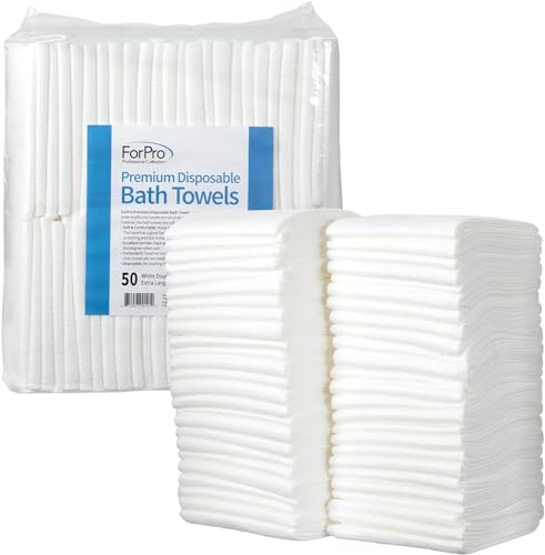 Premium Disposable Bath Towels, 15" x 31.5", 50-Count