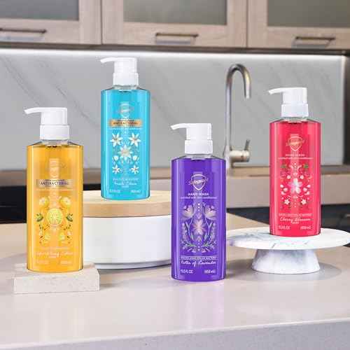 Safeguard Antibacterial Liquid Hand Soap, Micellar Deep Cleansing, Washes Away 99% Bacteria, Made with Natural Moisturizers & Skin Conditioners, PH Balanced, Sparkling Citrus Scent 15.5 oz (Pack of 4)