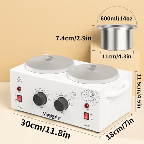 Double Wax Warmer Professional for Hair Removal, Large Wax Pot Electric Waxing Heater for Spa and Salon Equipment.
