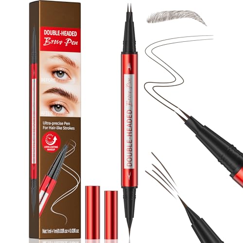 Yanqina Double Ended Waterproof Eyebrow Pencil - 2-in-1 Brow Filler & Liner