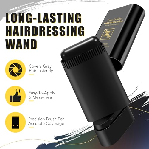 2-in-1 Hair Dye Comb Stick for Instant Gray Coverage - Black