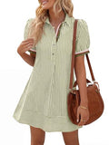 Wenrine Women's Summer Striped Mini Dress with Pockets