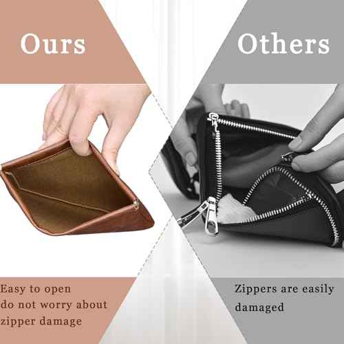 3PCS Pouchic Snap Closure Pouches, Pu Leather Small Makeup Bag for Purse Mini Cosmetic Bags for Travel Makeup Pouch Purse for Women Three Sizes Coin Purses Organizer Storage Pouch(Brown)