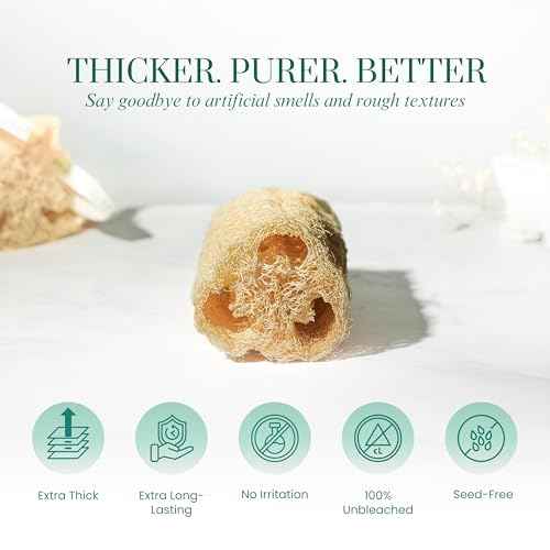 Natural Loofah Sponge 12?Pack (6"), Exfoliating Body Scrubber for Shower, Bath & Kitchen ? Plant-Based