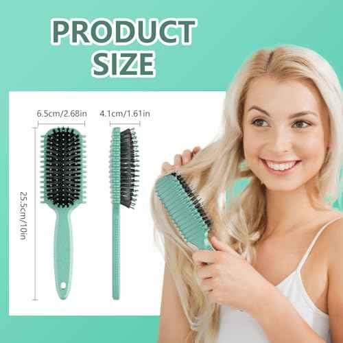 Curly Hair Brush, Curl Defining Brush, Hair Brush, Flexible, Curl Enhancing, Reduce Pulling (Green)