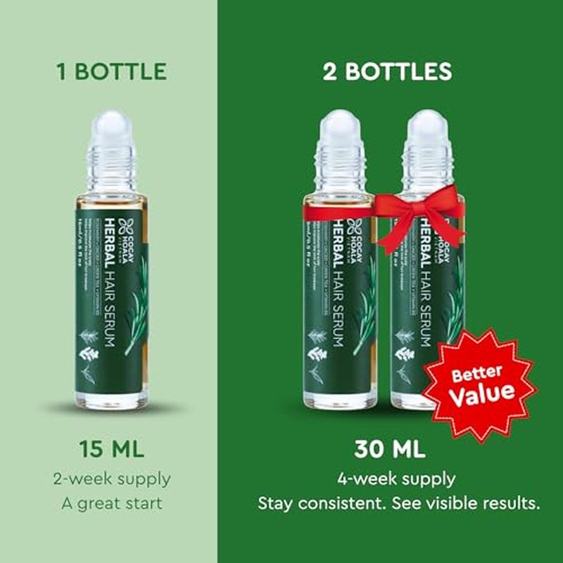 Rosemary Hair Growth Serum Roll-On with Ginger for Thinning Hair