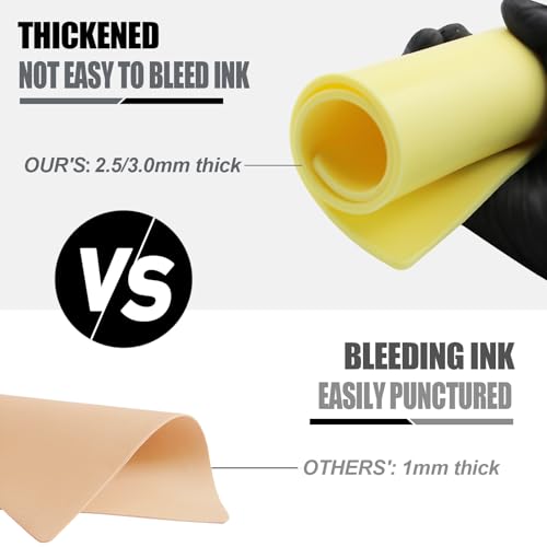 Tattoo Practice Skins 6Pcs - 2.5mm & 3mm Realistic Silicone Sheets
