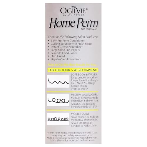 Ogilvie Home Perm Kit for Color-Treated & Normal Hair - Long-Lasting Curls & Waves