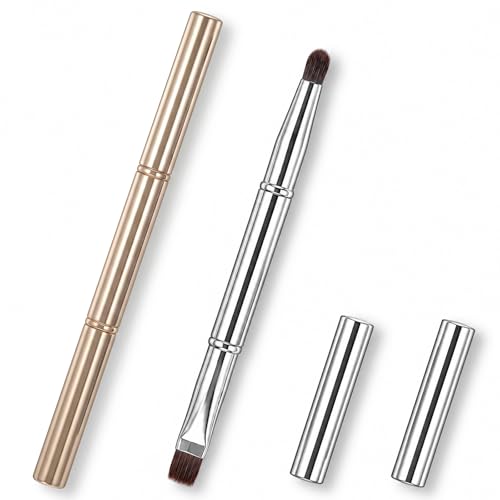 2-Pack Retractable Lip Brush Dual-Ended Silver & Gold