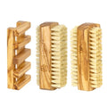 Olive Wood Hand Nail Brush Set - Double-Sided Sisal Bristles