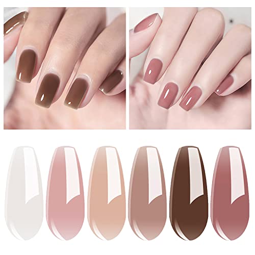 Vishine Transparent Jelly Gel Nail Polish Set Pink Nude Milky White Skin Colors Soak Off UV LED Gel Nail Polish Sheer Gel Nail Varnish UV Gel Varnish Nail Art 8ml