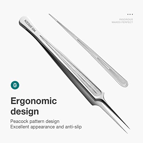 MR.GREEN Ingrown Hair Tweezers - Pointed Tips for Eyebrows & Blackheads