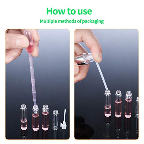 120pcs 1ml Mini Glass Perfume Sample Vials with Black Caps