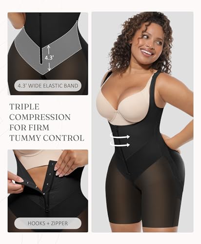 FeelinGirl Feelvibe Black Large Tummy Control Body Shaper for Women