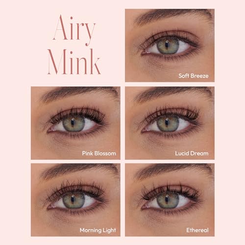 i?ENVY Airy Mink False Eyelashes, 100% Real Mink Fake Eye Lash, Lightweight Superfine Clear Band for Natural Look, Classic Styles, Easy Apply & Comfort (Pink Blossom)
