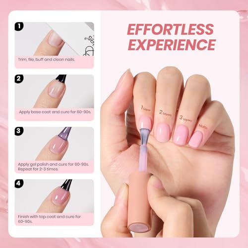 Beetles 6-Color Jelly Gel Nail Polish Set - Sheer Nude Shades