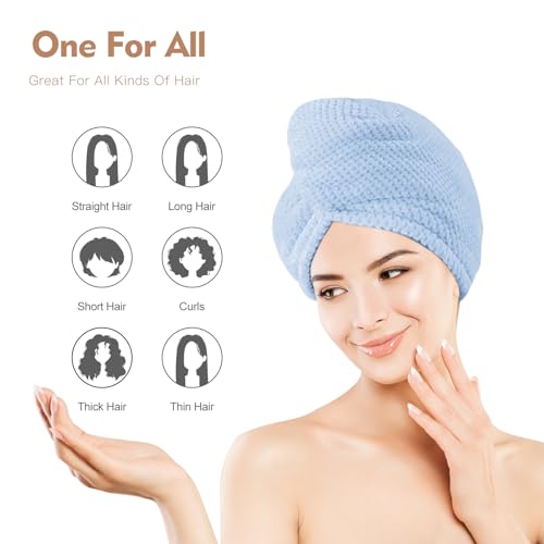 OEAGO Microfiber Hair Towel Wrap 3-Pack | Quick Dry Turban