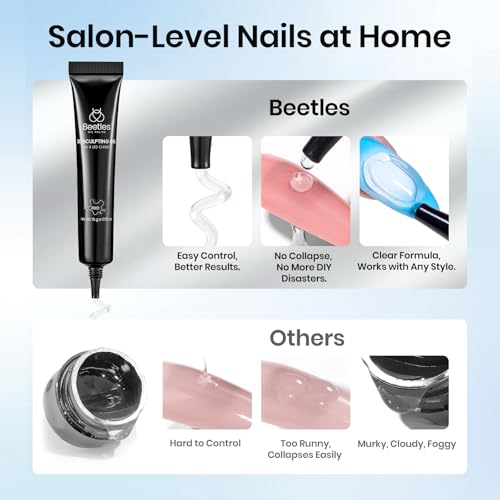 Beetles Chrome Nail Art Gel F-Clear-1 15g Mirror Effect Builder & Rhinestone Glue