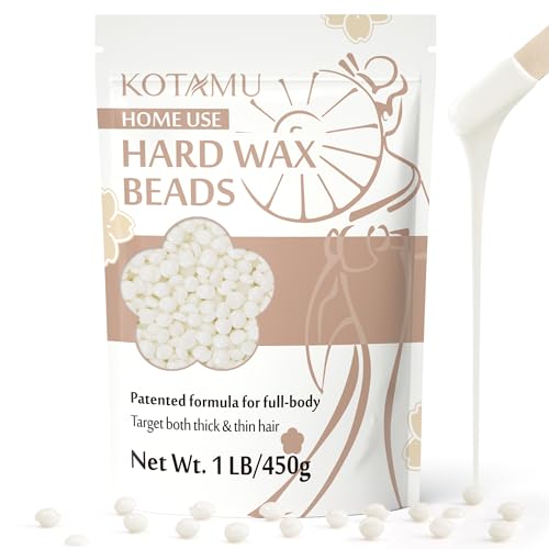KOTAMU Unscented Hard Wax Beads 1 lb White for Full Body Hair Removal