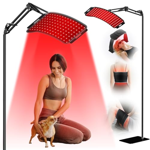 ECOVYRA Red Light Therapy Lamp with Stand - 3-in-1 Curved Panel