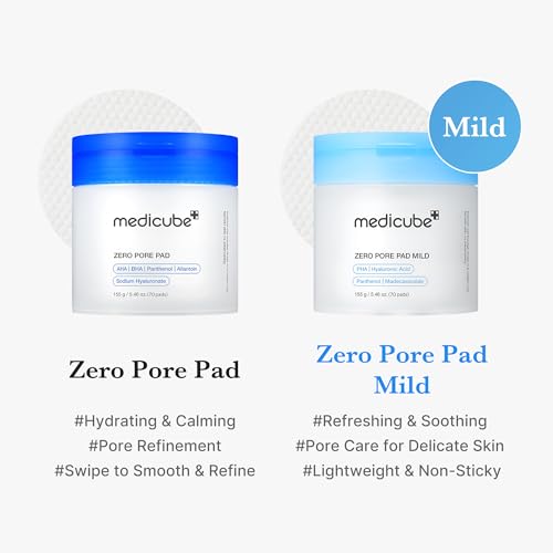 Medicube Zero Pore Pads Mild 70 Count - Gentle Exfoliating Toner for Sensitive Skin