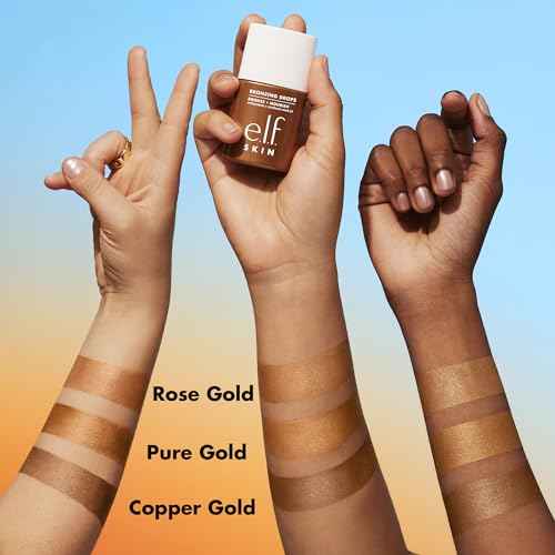 e.l.f. SKIN Bronzing Drops Mini, Liquid Bronzer For Face & Skin, Creates A Sun-Kissed Glow, Infused With Vitamin E, Vegan & Cruelty-Free, Pure Gold