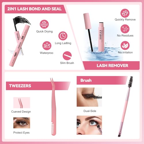 Wispy Lash Clusters Kit 800pcs Lash Extension Kit DIY Eyelash Clusters 30D&40D&50D Lashes Clusters 8-18mm With Lash Bond and Seal, Lash Tweezers, Lash Remover£¬Lash Brush